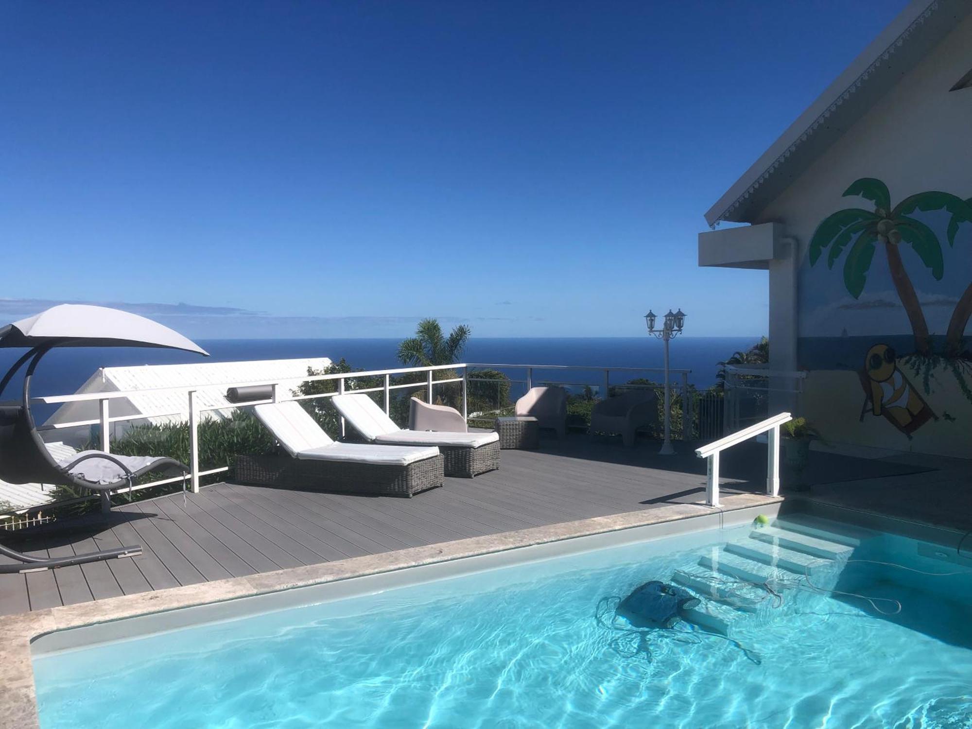 St Leu -Villa D'Artiste, Superbe Vue Mer, Piscine Chauffee سان لوي المظهر الخارجي الصورة